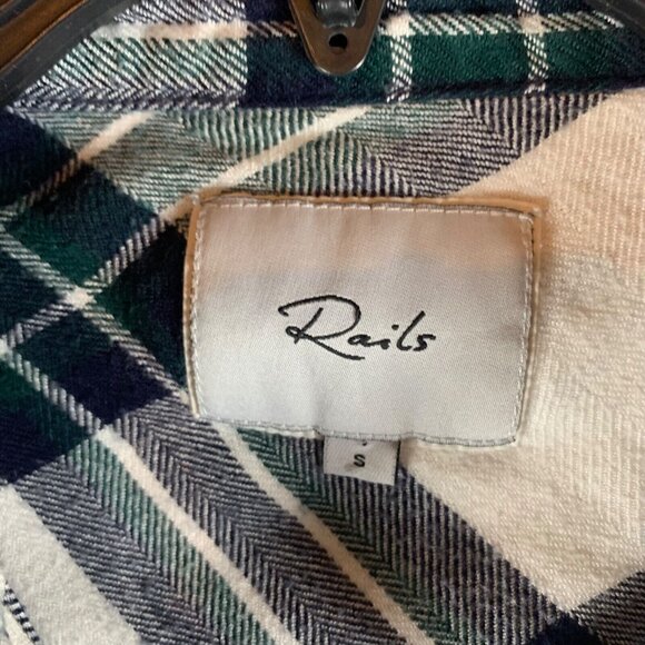 Rails Hunter White Admiral Pine Women's Plaid Button Up Long Sleeve Shirt S 9159 - Picture 2 of 8